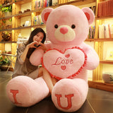 100cm Big I LOVE YOU Bear Plush Toy Lovely Huge Stuffed Soft Bear Doll Lover Bear Adult Toys Birthday Gifts For Girlfriends