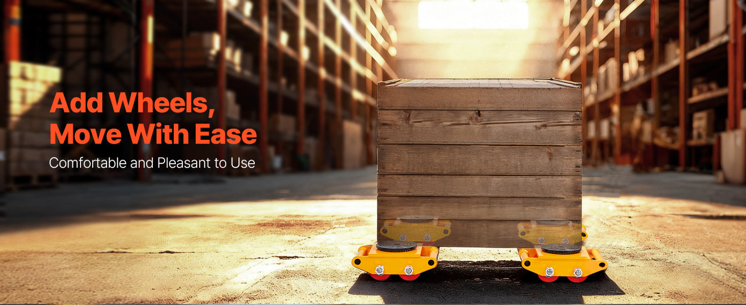 SucceBuy All-Steel Industrial Machinery Mover Pallet Trolley 6T Carrying Tank With 360 Degree Rotation for Transporting Cargo