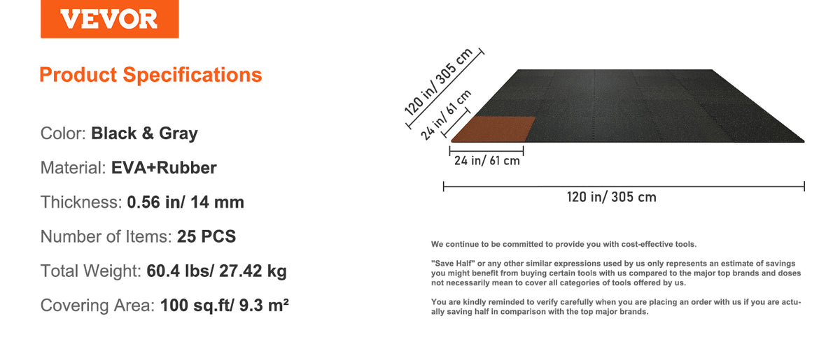 SucceBuy Interlocking Gym Floor Mats | EVA Foam & Rubber