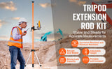 SucceBuy Laser Level Tripod 1/4"-20 & 5/8"-11 Thread Mount 40.94-133.85in Height Adjustment with Level Bubble & Heavy-duty Stand