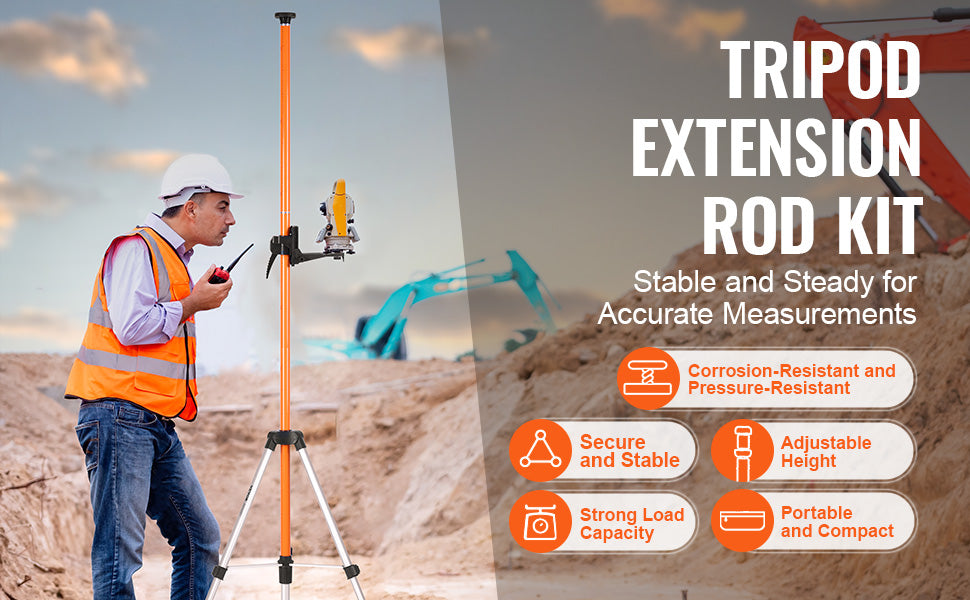 SucceBuy Laser Level Tripod 1/4"-20 & 5/8"-11 Thread Mount 40.94-133.85in Height Adjustment with Level Bubble & Heavy-duty Stand