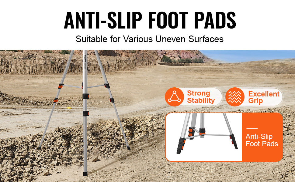 SucceBuy Laser Level Tripod 1/4"-20 & 5/8"-11 Thread Mount 40.94-133.85in Height Adjustment with Level Bubble & Heavy-duty Stand