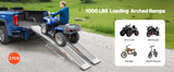 SucceBuy 1000lbs Steel Ramps 2Pcs Ramps with Wider Ramp Surface Universal Stable Loading Ramp with Handles Fit for ATV UTV Motor
