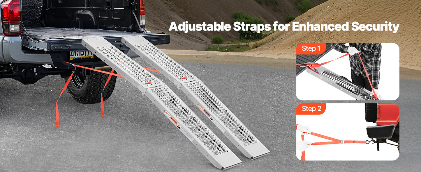 SucceBuy 1000lbs Steel Ramps 2Pcs Ramps with Wider Ramp Surface Universal Stable Loading Ramp with Handles Fit for ATV UTV Motor