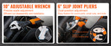 SucceBuy 8-Piece Pliers Set 8" Linesman's Pliers 6" Slip Joint Pliers Long Nose Pliers 6" Diagonal Cutter 10" Adjustable Wrench