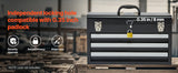 SucceBuy 20in 3-Drawer Metal Tool Box Black/Red Tool Chest with EVA Liners Multifunction Tool Organizer for Garage & Workshop