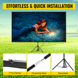 SucceBuy 100 Inch Tripod Projector Screen with Stand 16:9 4K HD Portable Projection Home Cinema for Indoor & Outdoor Projection