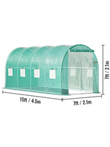 SucceBuy Walk-in Tunnel Greenhouse Galvanized Frame & Waterproof Cover 15x7x7/10x7x7/20x10x7/12x7x7 ft Greenhouses & Cold Frames