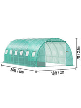 SucceBuy Walk-in Tunnel Greenhouse Galvanized Frame & Waterproof Cover 15x7x7/10x7x7/20x10x7/12x7x7 ft Greenhouses & Cold Frames