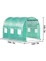 SucceBuy Walk-in Tunnel Greenhouse Galvanized Frame & Waterproof Cover 15x7x7/10x7x7/20x10x7/12x7x7 ft Greenhouses & Cold Frames