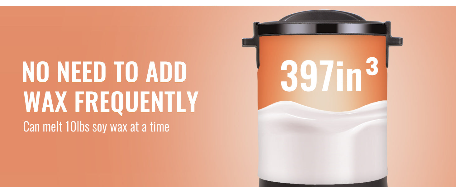 SucceBuy 6.5L 10L Wax Melter for Candle Making Large Electric Wax Melting Pot Easy Pour Spout 9-Level Temperature Control
