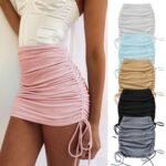 Knitting Thread Side Drawstring Elastic Sexy Skirts - THEFASHIONFEVER