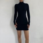 Sexy Turtleneck Skinny Mini Dress - THEFASHIONFEVER