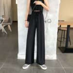 Wide Leg Lace-up Loose High Waist Trousers - THEFASHIONFEVER