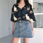 Vintage Cat Printed Loose Chic Shirts - THEFASHIONFEVER