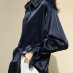Vintage Fashion Button Up Satin Silk Shirt - THEFASHIONFEVER